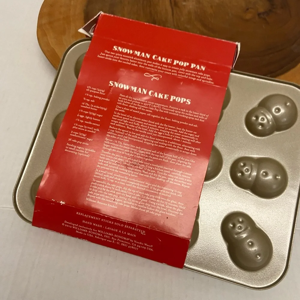 Williams & Sonoma Snowman Cake pop Pan NWT